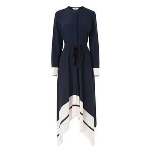 LK BENNETT NAVY & CREAM CLARINE DRESS